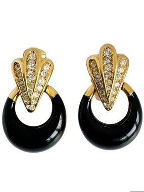 Christian Dior Vintage Grosse Gold Plated Clip-on Earrings